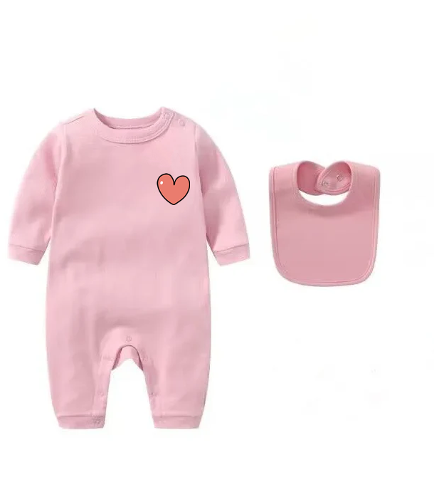 Baby Clothes New born Boy Girl Cute Rompers with bib