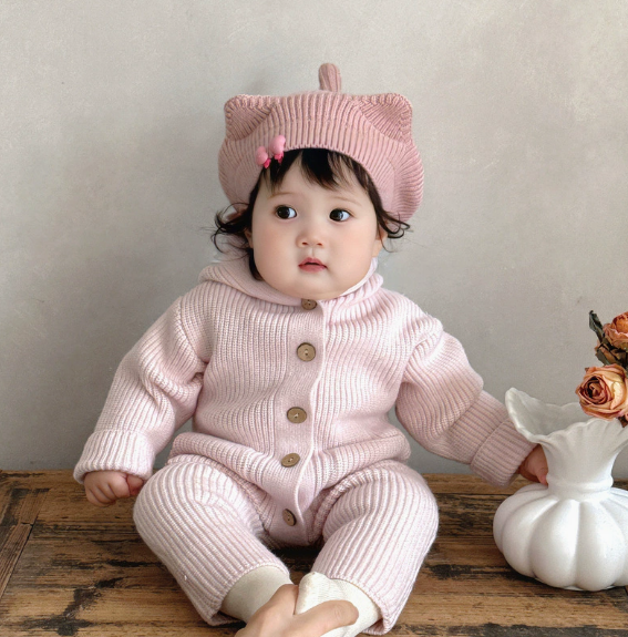 New baby Knit Bodysuit Cute Clothes With Hat