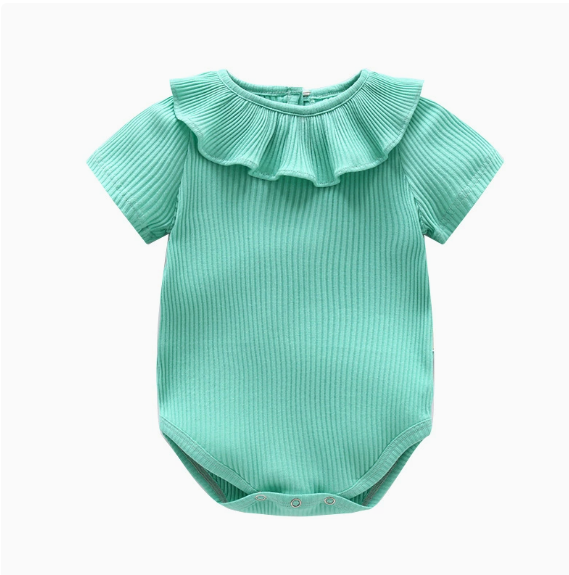 New Fashion Baby Short Sleeve Bodysuit with bib