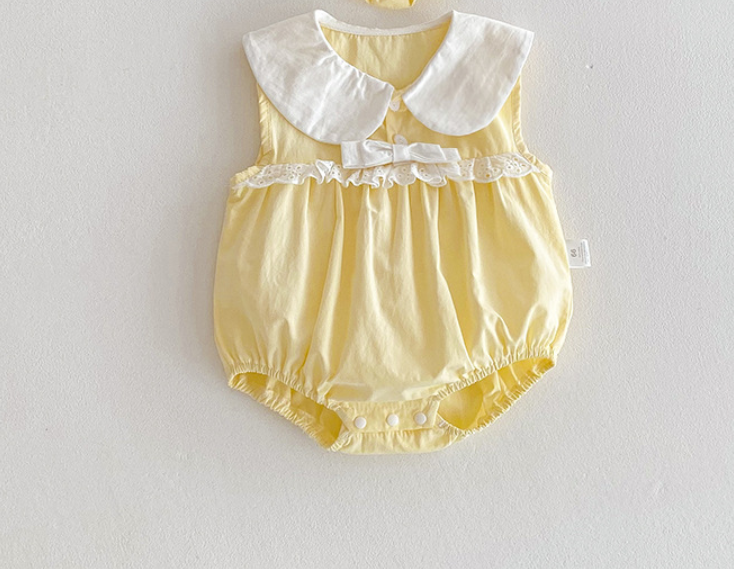 Cute Baby bodysuit short sleeve Clothes with bib