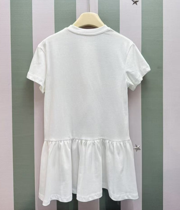 Fashion Girl White Short Sleeve Dress