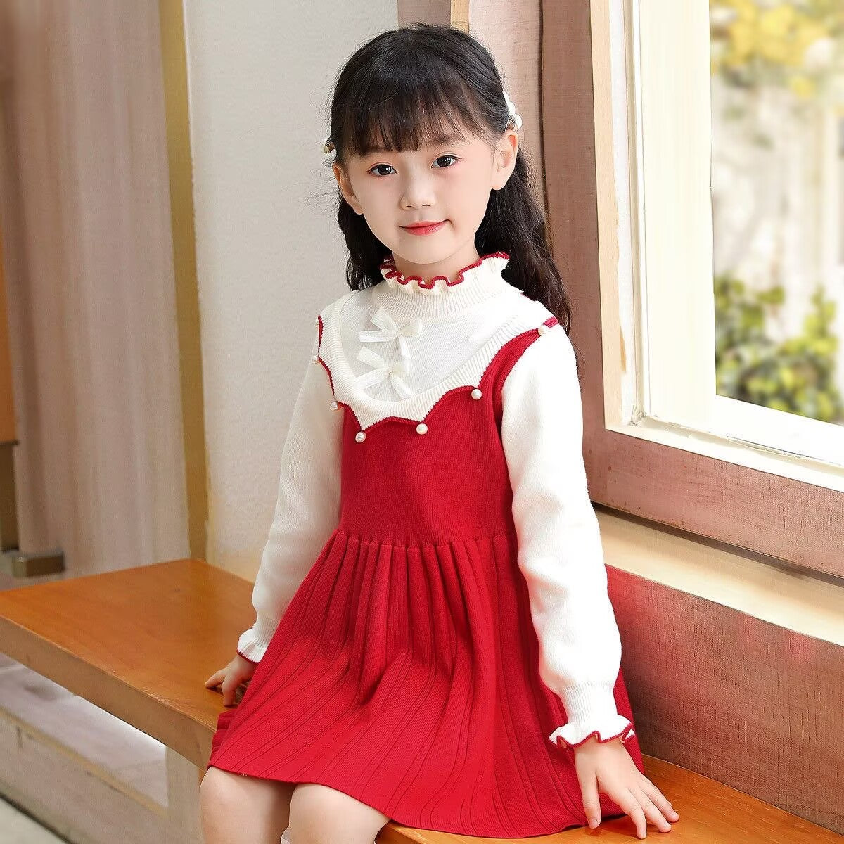 Girl Kids Cute lovely Long Sleeve Dress