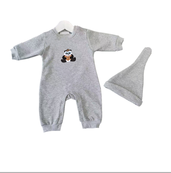 Newly Baby Kids Plus velvet thicken bodysuit and Hat