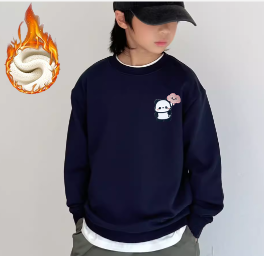 Fashion Winter Boy thicken Plus Velvet Girl Sweatshirt