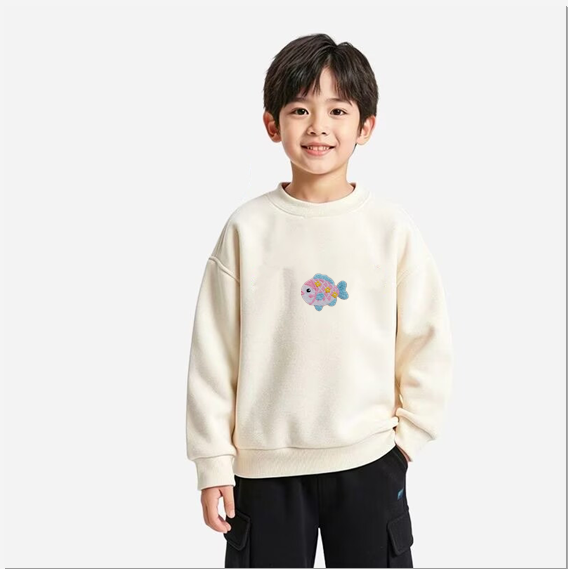 Boys Long Sleeve Girl Kids Crewneck Pullover Sweatshirt