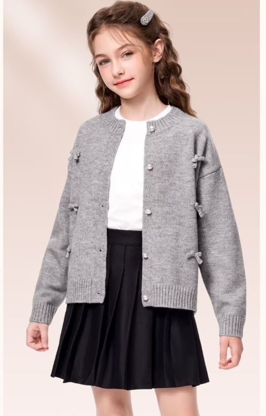 Fashion New Kids Set Sweater Jacket Coat and Dress