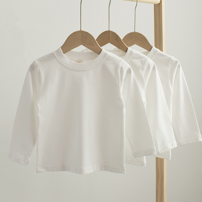 Kids White Long Sleeve T-Shirt Clothes