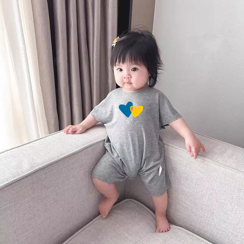 Fashion Baby Romper With Bib Boy Girl Clothes
