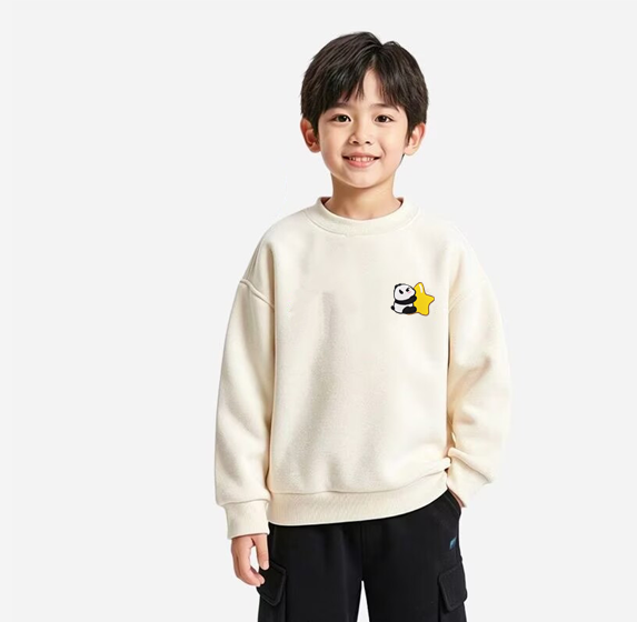 Children Cute Round Neck Regular Sweatshirt