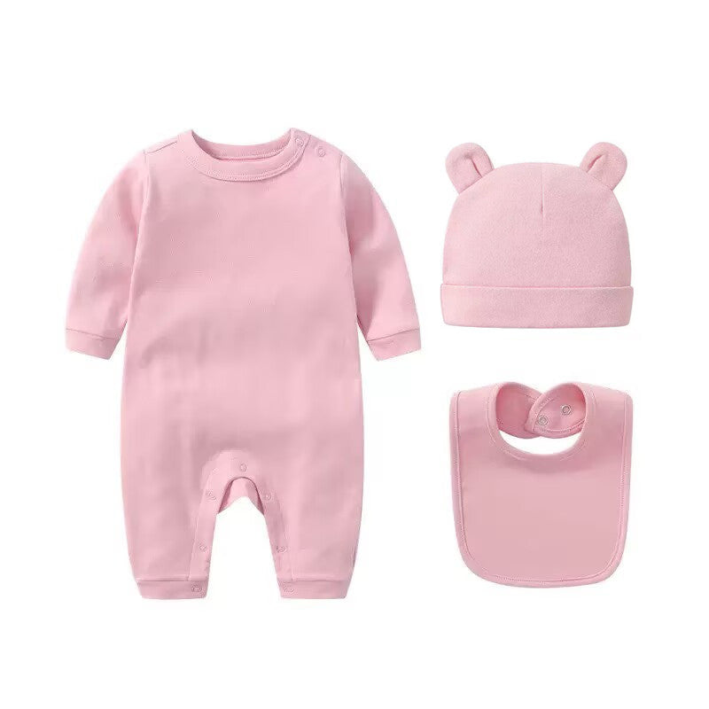 Newborn Pink Bodysuit and hat and bib