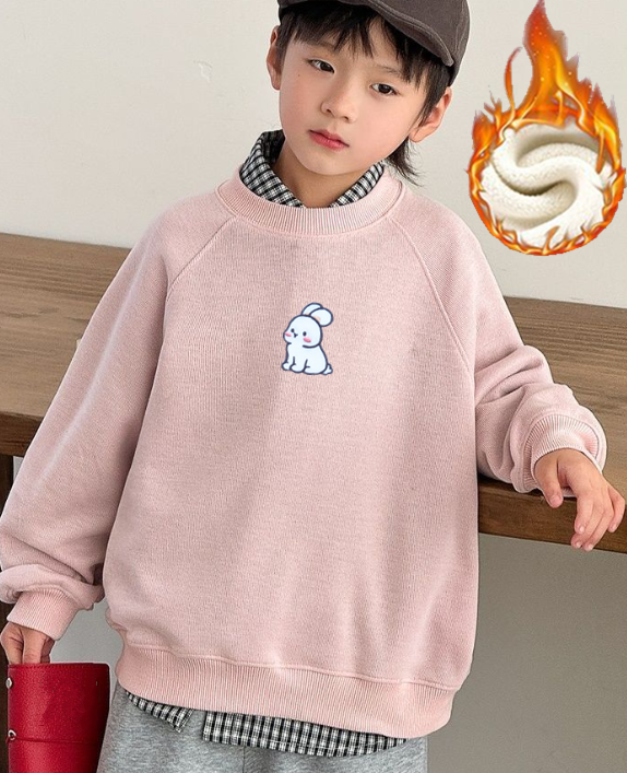 Kids Thicken Cartoon Plus Velvet Style Sweatshirt