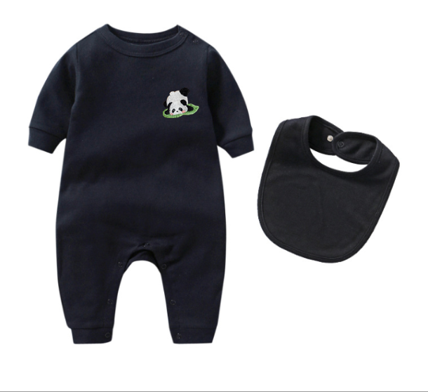 Fashion New Children Clothes New born Boy Girl Cute Rompers with bib