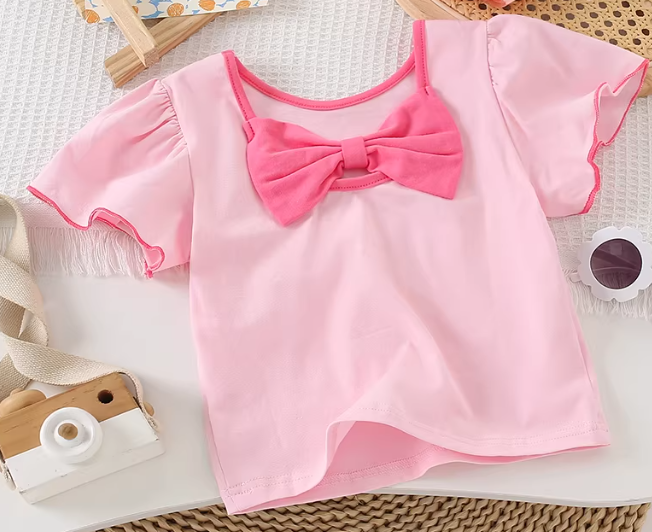 Kids White Pink More Color Cute T shirt