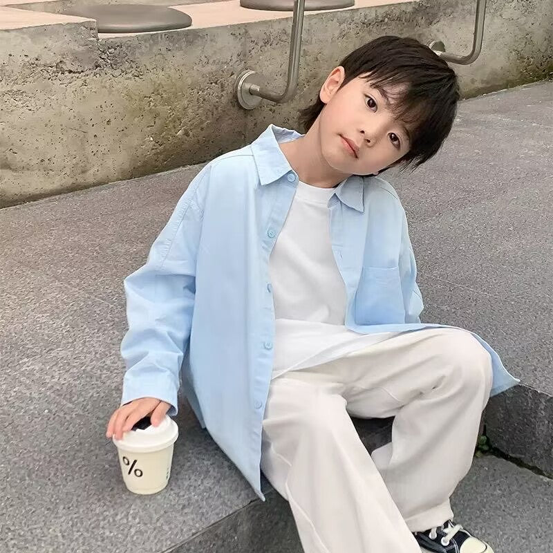 Fashion Baby Kids Long Sleeve Summer Shirt Boy Clothes