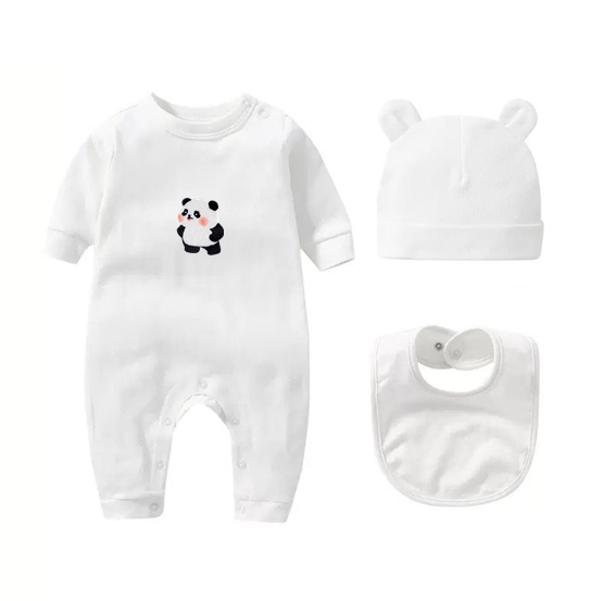 New Newborn Baby Bodysuit and hat and bib Clothes