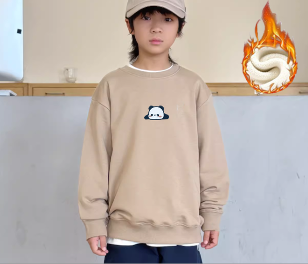 children Plus Velvet Cartoon Winter Sweatshirt